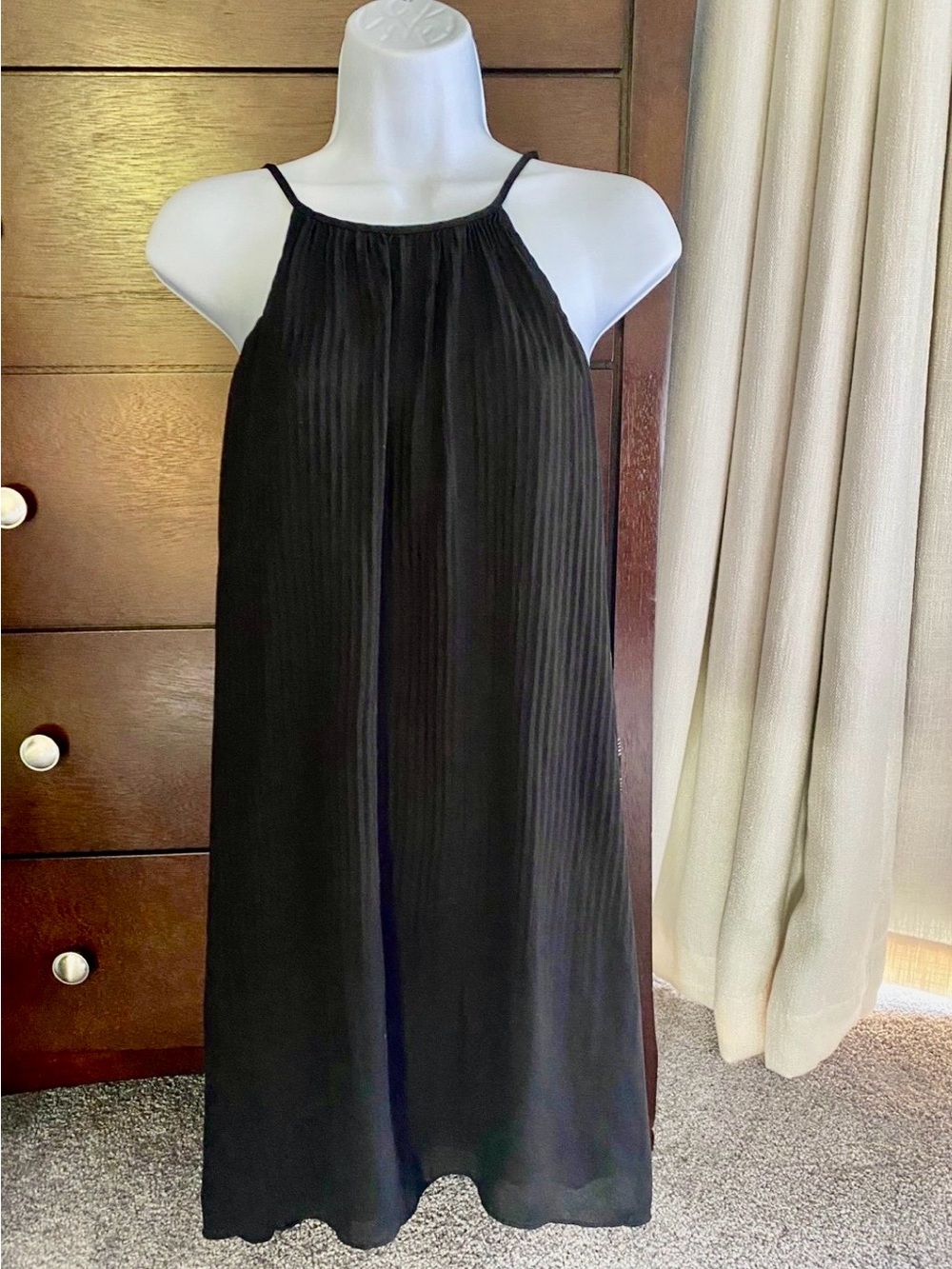 Pleated Halter Neck Dress